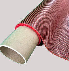 Dekoratif Karbon Fiber Kumaş Kırmızı/Siyah 210gr/m2 twill- - 2