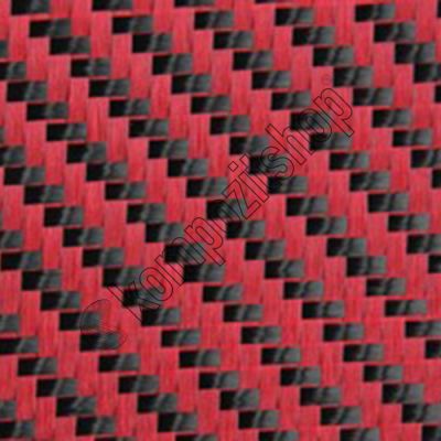 Dekoratif Karbon Fiber Kumaş Kırmızı/Siyah 210gr/m2 twill- - 1