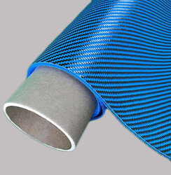 Dekoratif Karbon Fiber Kumaş Mavi/Siyah 210gr/m2 twill - Thumbnail