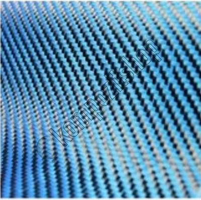 Dekoratif Karbon Fiber Kumaş Mavi/Siyah 210gr/m2 twill - 1